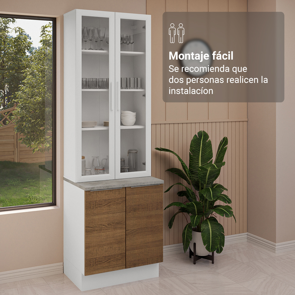 Kit Bajo Mesada con Cristalero Madesa Stella 70cm BM 01