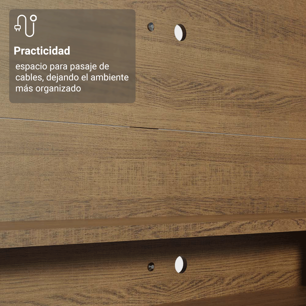 Rack con Panel para TV hasta 60 Pulgadas 180 cm Marrón/Blanco Metz Madesa
