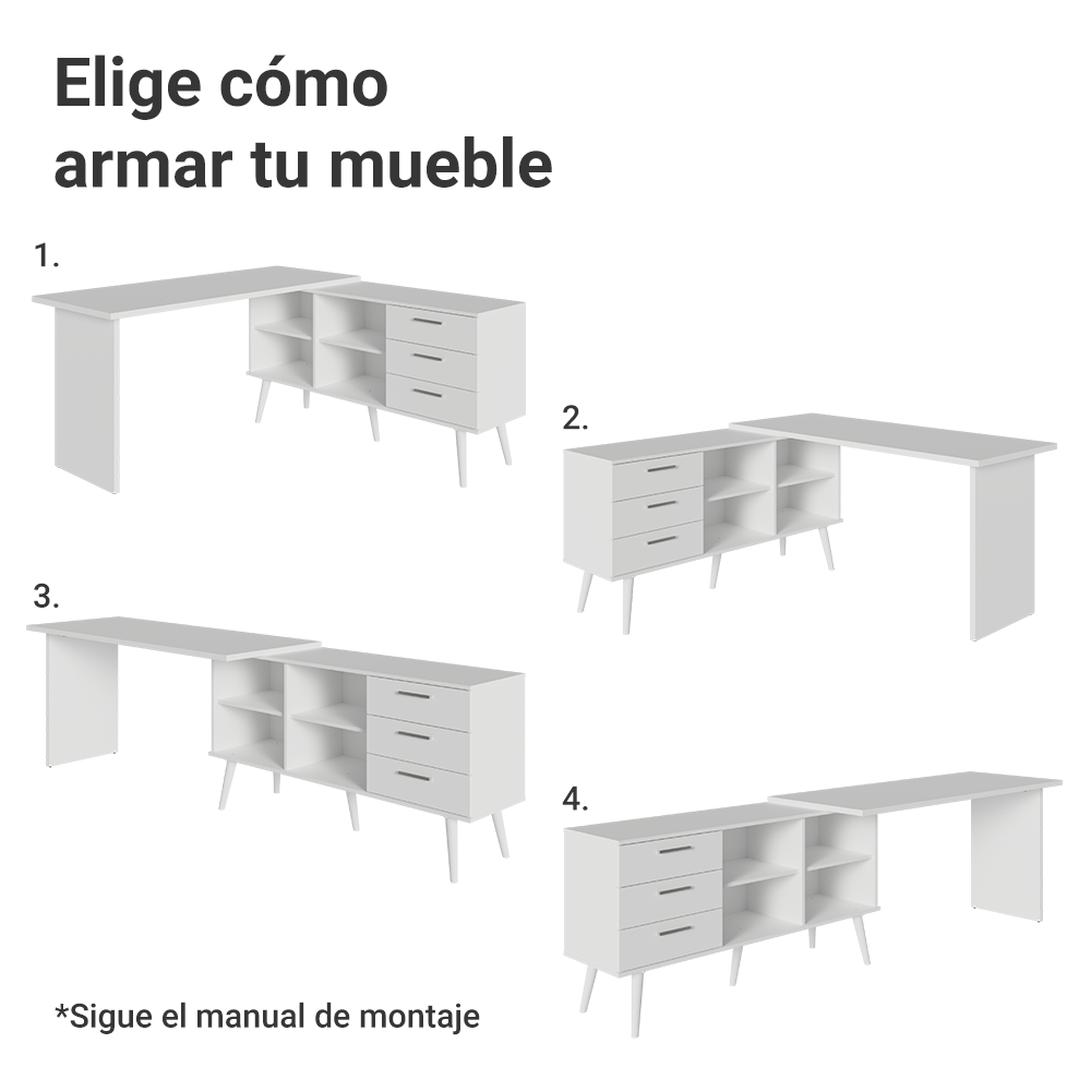 Escritorio Esquinero Madesa Lisboa a Gamer BB