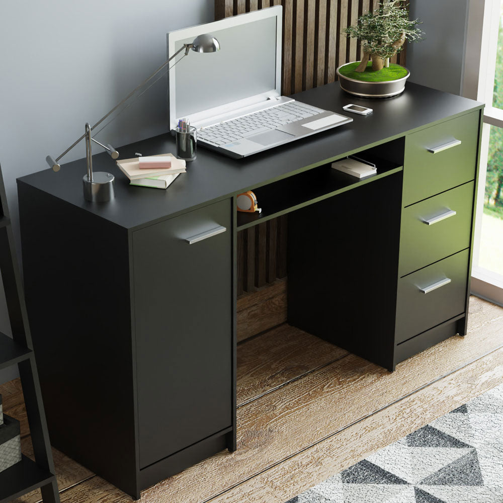 Escritorio Alaska + Estantería Escalera Negro