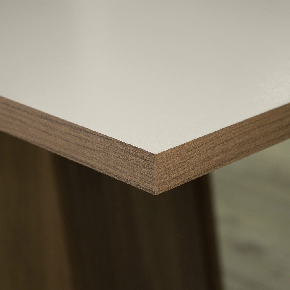 Juego de Comedor Mesa con Tapa de Madera 4 Sillas Crema/Marrón/Beige Elisa Madesa