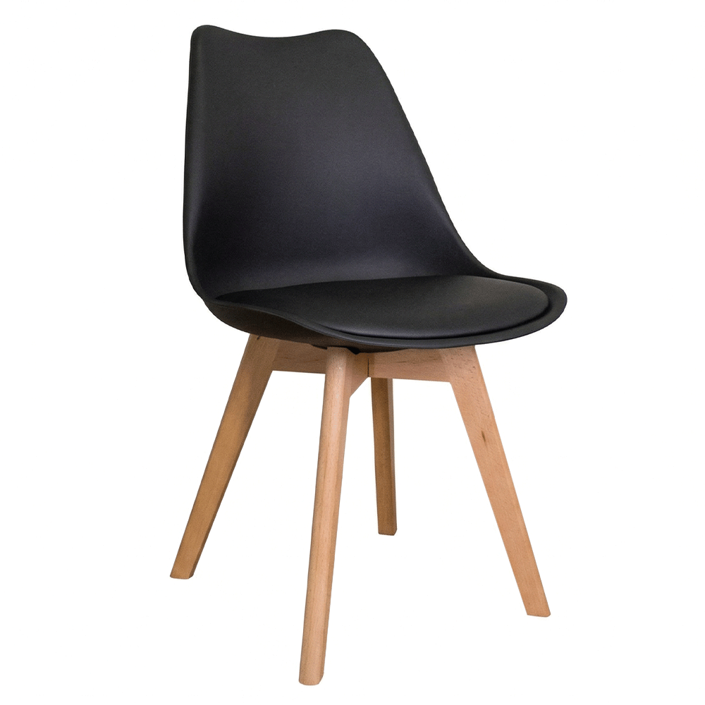 Juego de Comedor Garda Mesa Tapa de Madera 4 Sillas Marrón/Negro Madesa