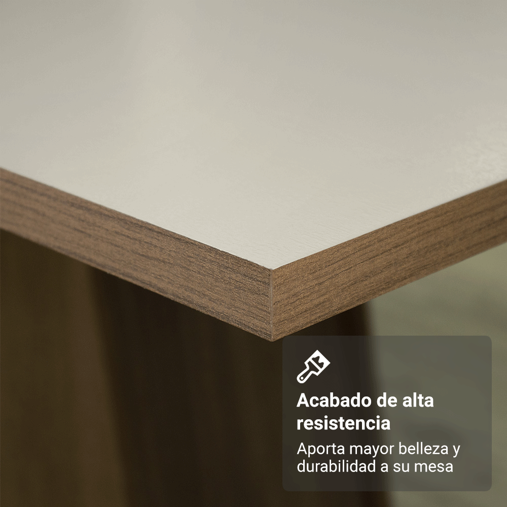 Juego de Comedor Mesada de Madera 6 Sillas Minsk Marrón/Negro/Oxford