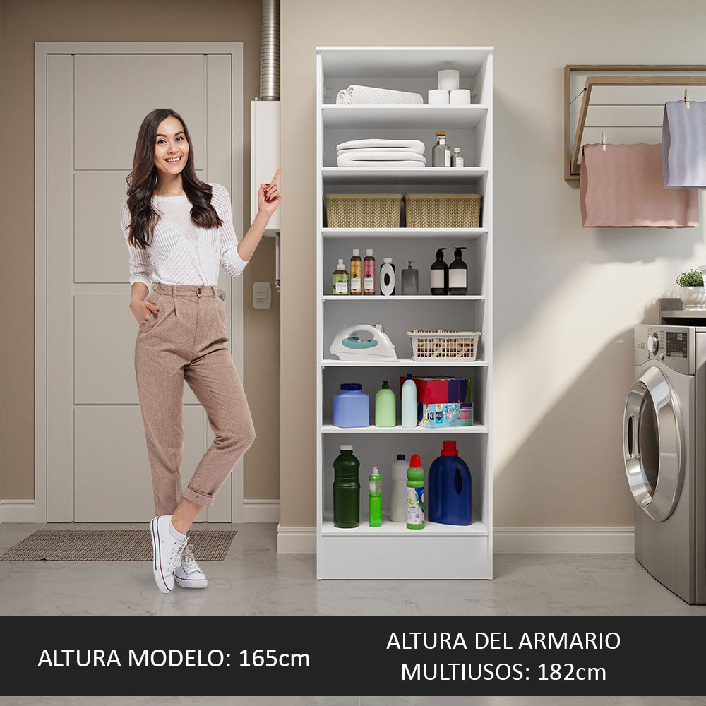 Mueble Lavadero Multiuso Modular 1 Puerta Madesa Blanco