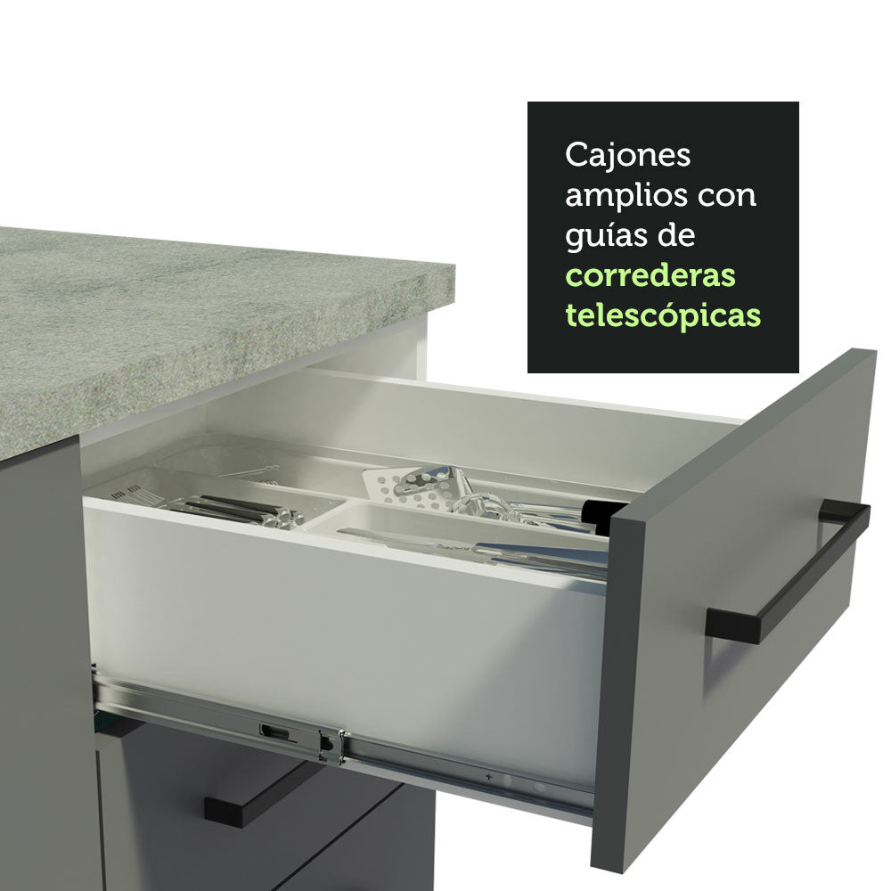 Mueble Integral Multiuso Garaje 120cm Blanco/Gris