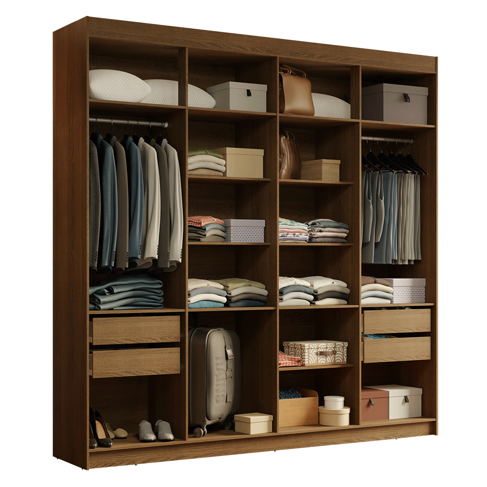 Placard Closet 4 Cajones 216 cm Marrón Venus Madesa