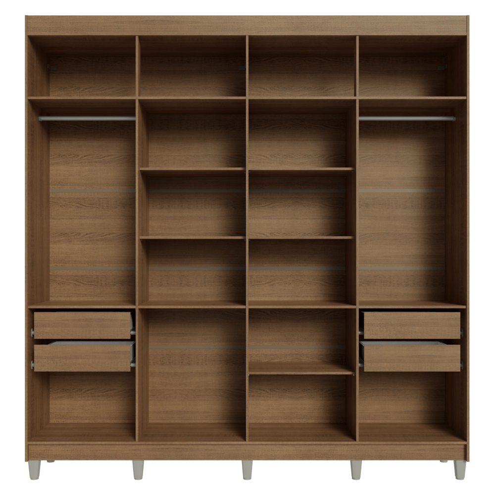 Placard Closet con Patas 4 Cajones 216cm Marrón Venus Madesa