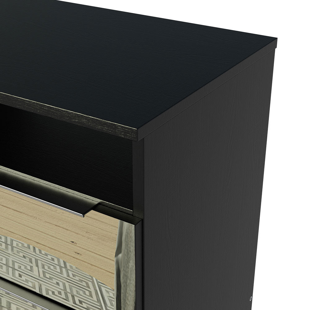 Mesa de Luz Madesa 3227 2 Cajones con Espejo Negro