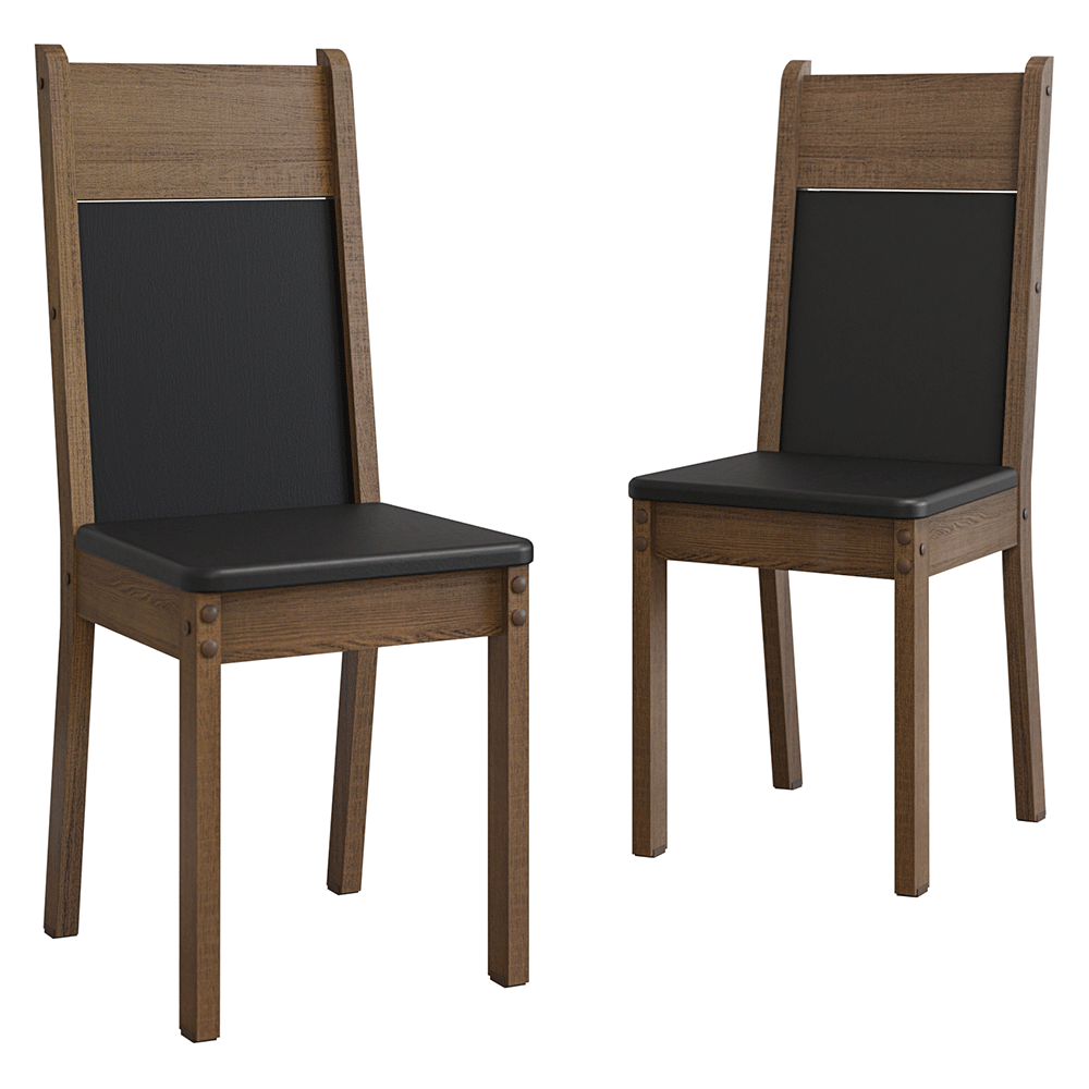 Kit 2 Sillas 4280 Marrón/Negro