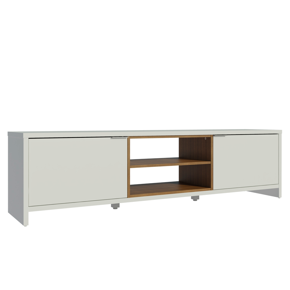 Rack para TV hasta 80 pulgadas 180 cm 2 Puertas Linz Blanco/Marrón