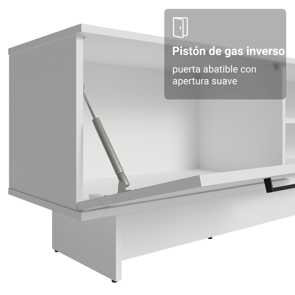 Rack para TV hasta 80 Pulgadas 218 cm 2 Puertas Blanco Agata Madesa