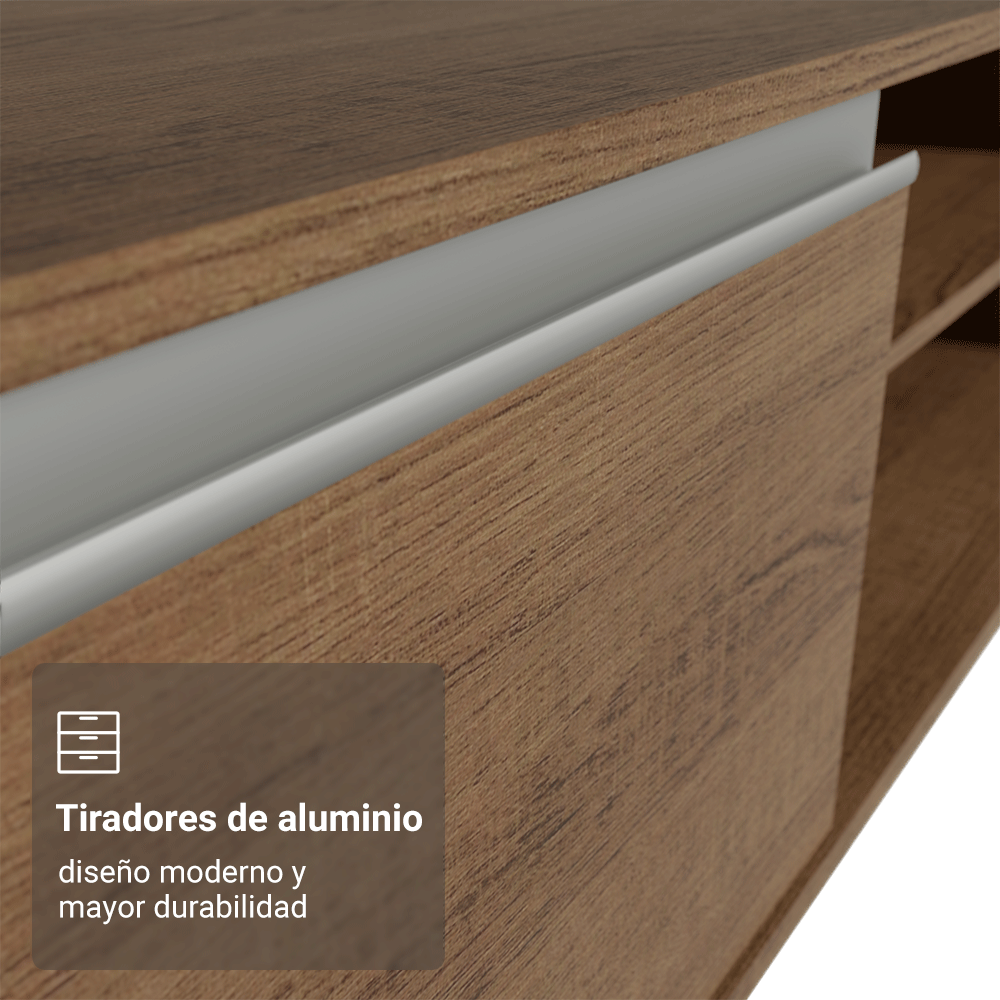 Rack Flotante para TV hasta 80 Pulgadas 218 cm 2 Puertas Marrón Glamy Madesa