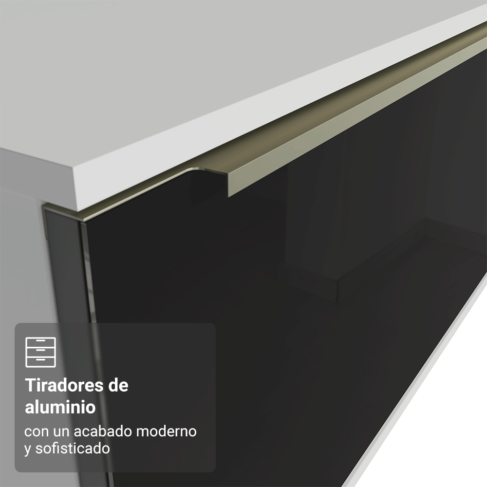 Rack para TV hasta 80 Pulgadas 218 cm 2 Puertas Blanco/Negro Lux Madesa