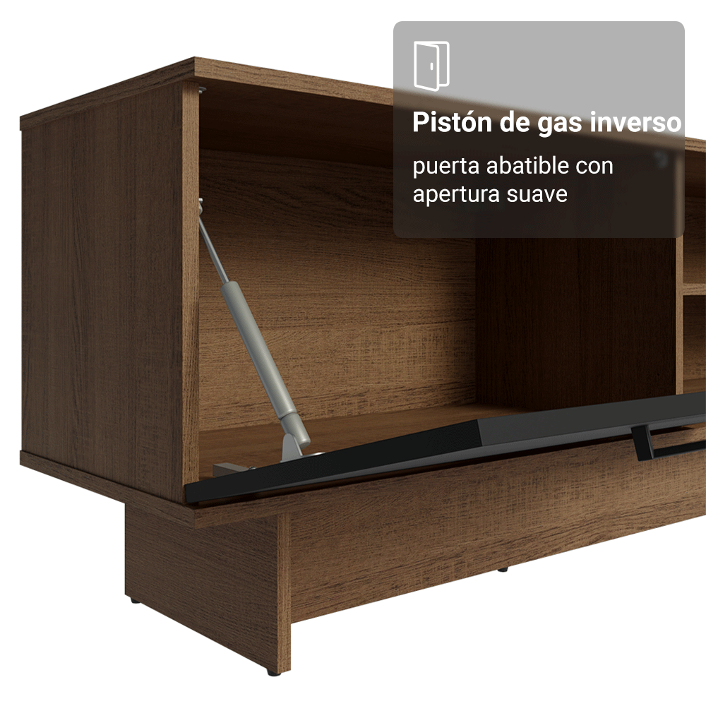 Rack para TV hasta 80 Pulgadas 218 cm 2 Puertas Marrón/Negro Agata Madesa
