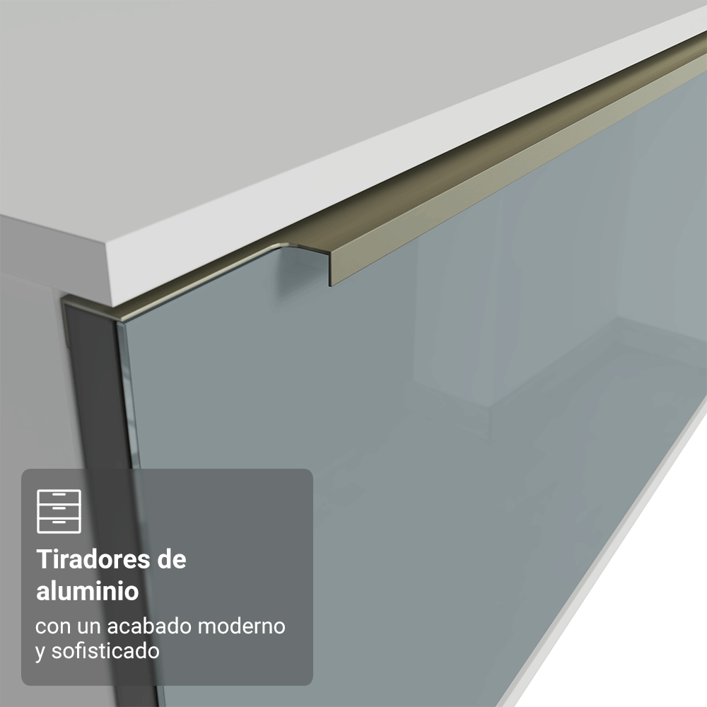 Rack Flotante para TV hasta 80 Pulgadas 218 cm 2 Puertas Blanco/Gris Lux Madesa