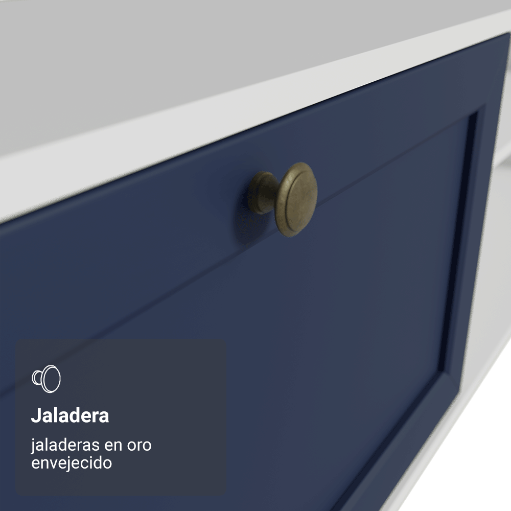 Rack para TV hasta 80 Pulgadas 218 cm 2 Puertas Blanco/Azul Vik Madesa