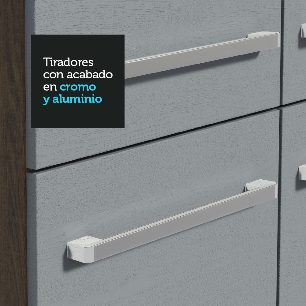 Combo completo de Cocina 229 cm 1 Cajón 9 Puertas Emilly Marrón/Gris