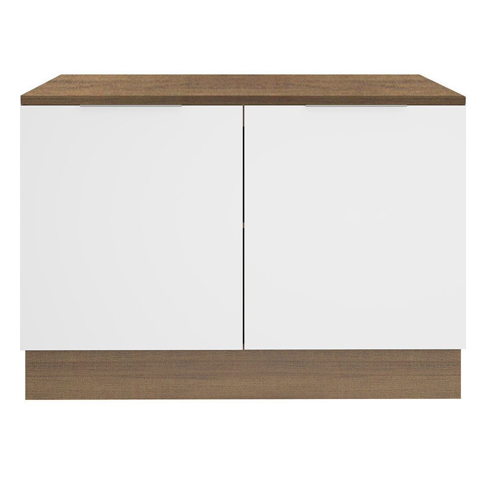 Bajo Mesada Cocina 120 x 60 cm 2 Puertas (Con Mesada) Marrón/Blanco Stella Madesa