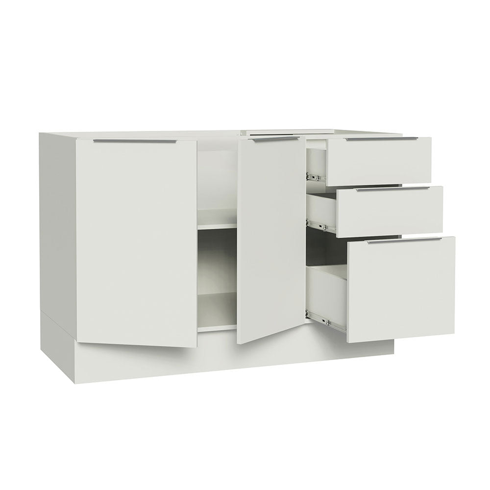 Bajo Mesada Cocina 120 x 60 cm 2 Puertas e 3 Cajones (Sin Mesada) Blanco Stella Madesa