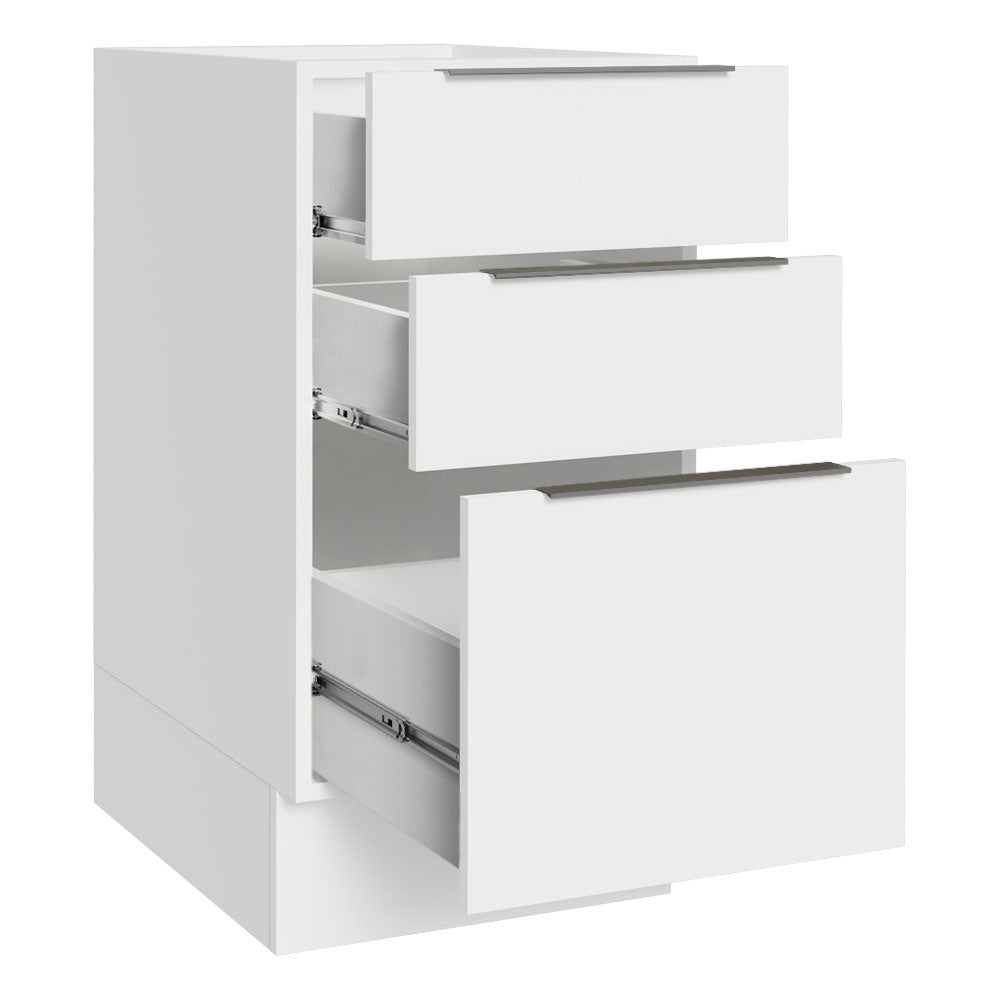 Bajo Mesada Cocina 40 x 60 cm 3 Cajones (Sin Mesada) Blanco Stella Madesa