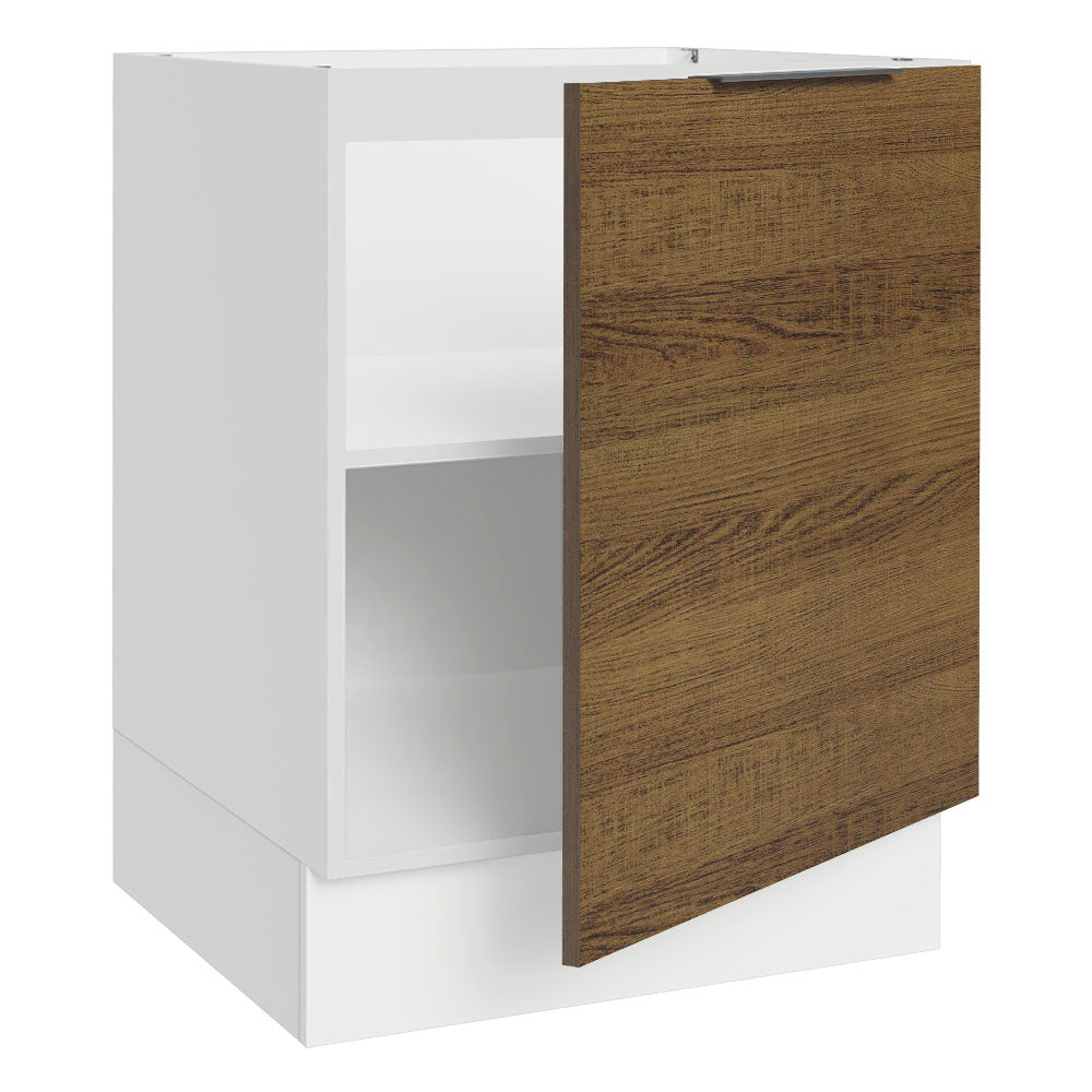 Bajo Mesada Cocina 60 x 60 cm 1 Puerta (Sin Mesada) Blanco/Marrón Stella Madesa