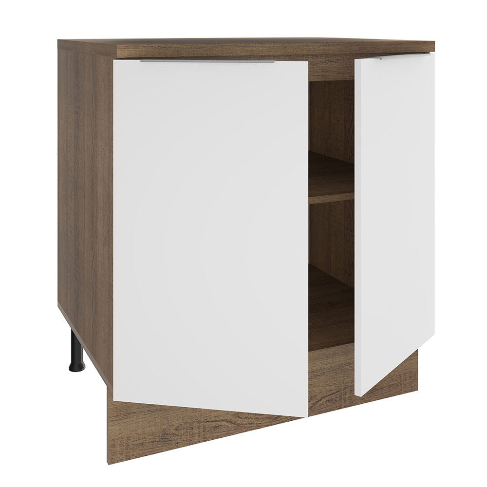 Bajo Mesada 70 cm x 60 cm, Sin cajones 2 Puertas Stella Marrón/Blanco