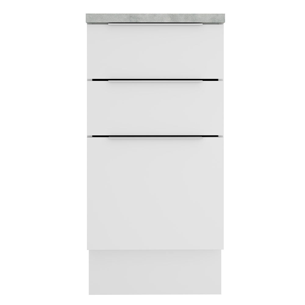 Bajo Mesada Cocina 40 cm 3 Cajones Blanco Stella Madesa
