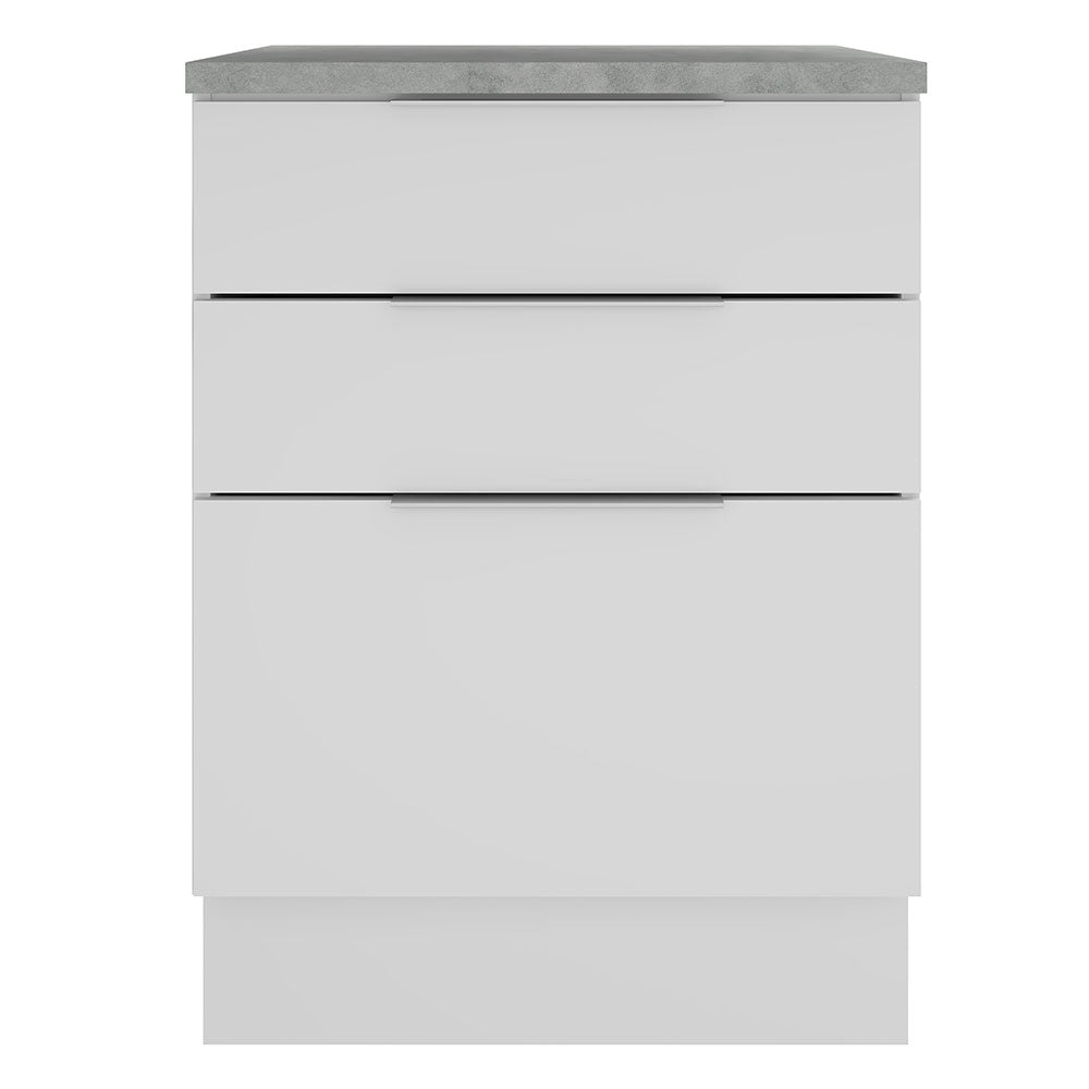 Bajo Mesada Cocina 60 cm 3 Cajones Blanco Stella Madesa