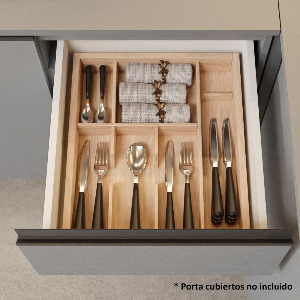 Bajo Mesada Cocina 60 cm 3 Cajones con Patas Gris Nice Madesa