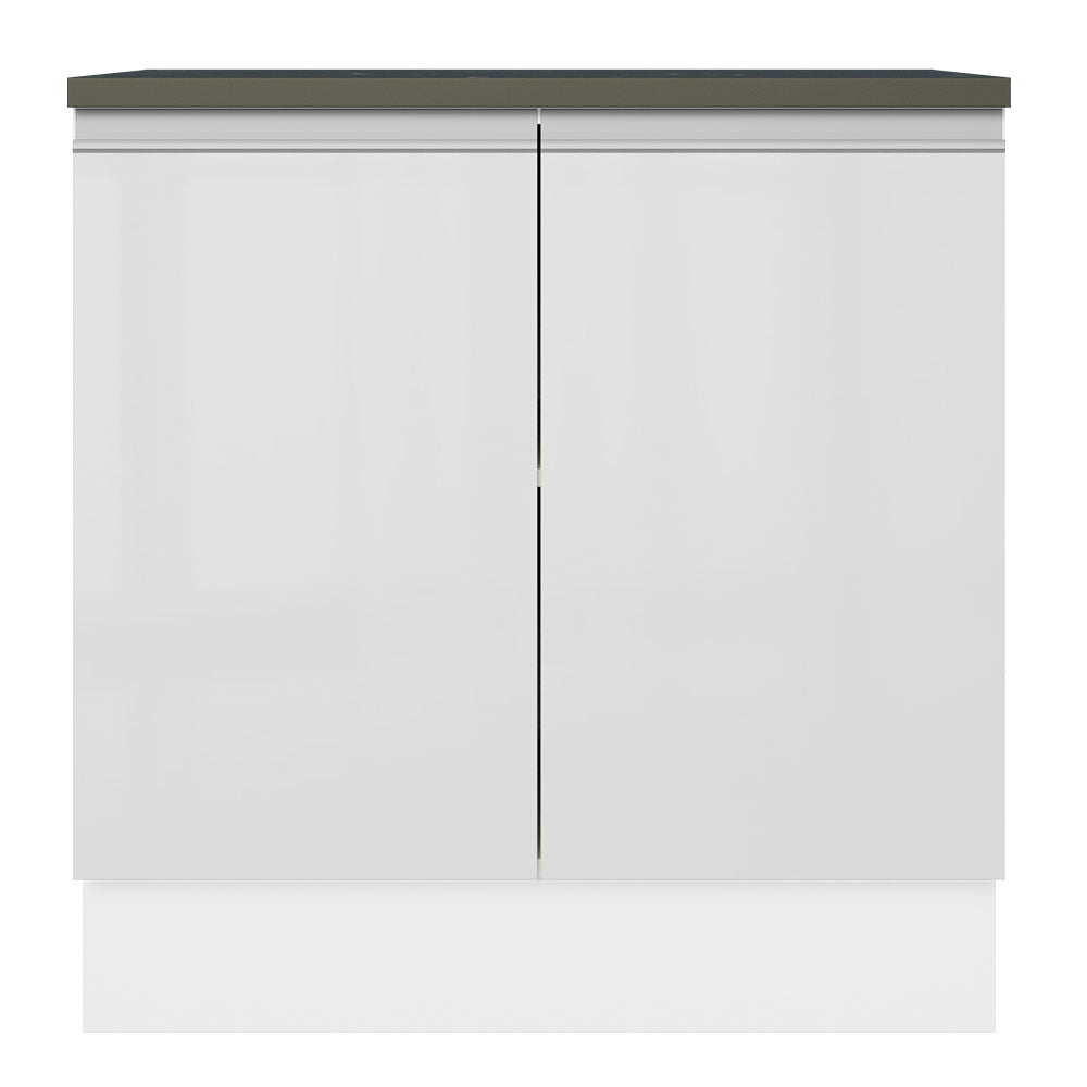 Bajo Mesada Cocina 100% MDF 80 cm 2 Puertas Blanco Brillante Acordes Madesa