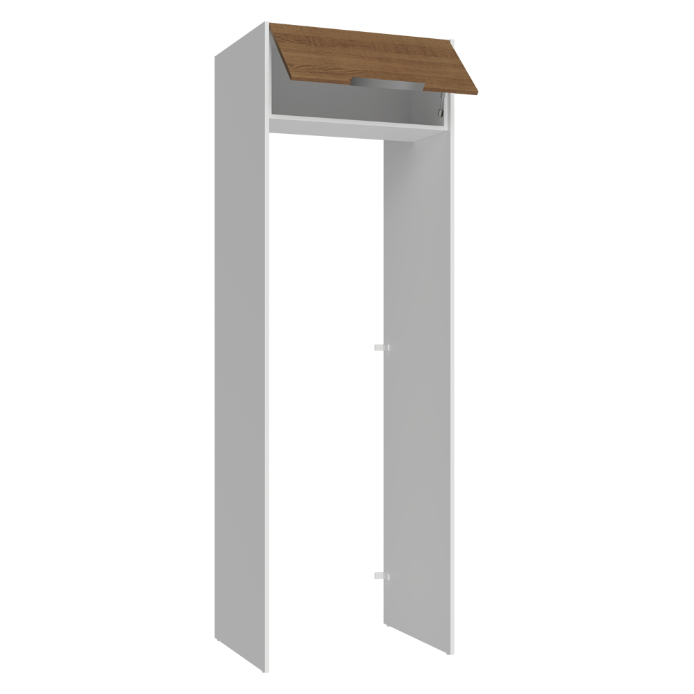 Mueble para empotrar Heladera 73 cm 1 Puerta Abatible Blanco/Marrón Stella Madesa
