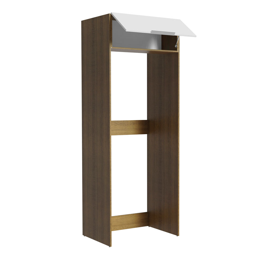 Mueble para Empotrar Heladera 1 Puerta Abatible Marrón/Blanco Stella Madesa