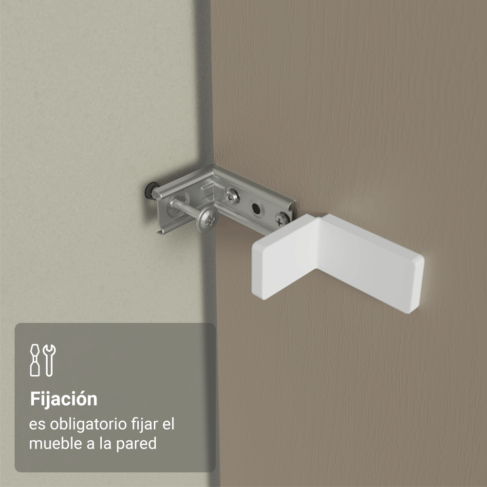 Mueble para empotrar Heladera 83 cm 1 Puerta Abatible Crema/Blanco/Crema Vik Madesa