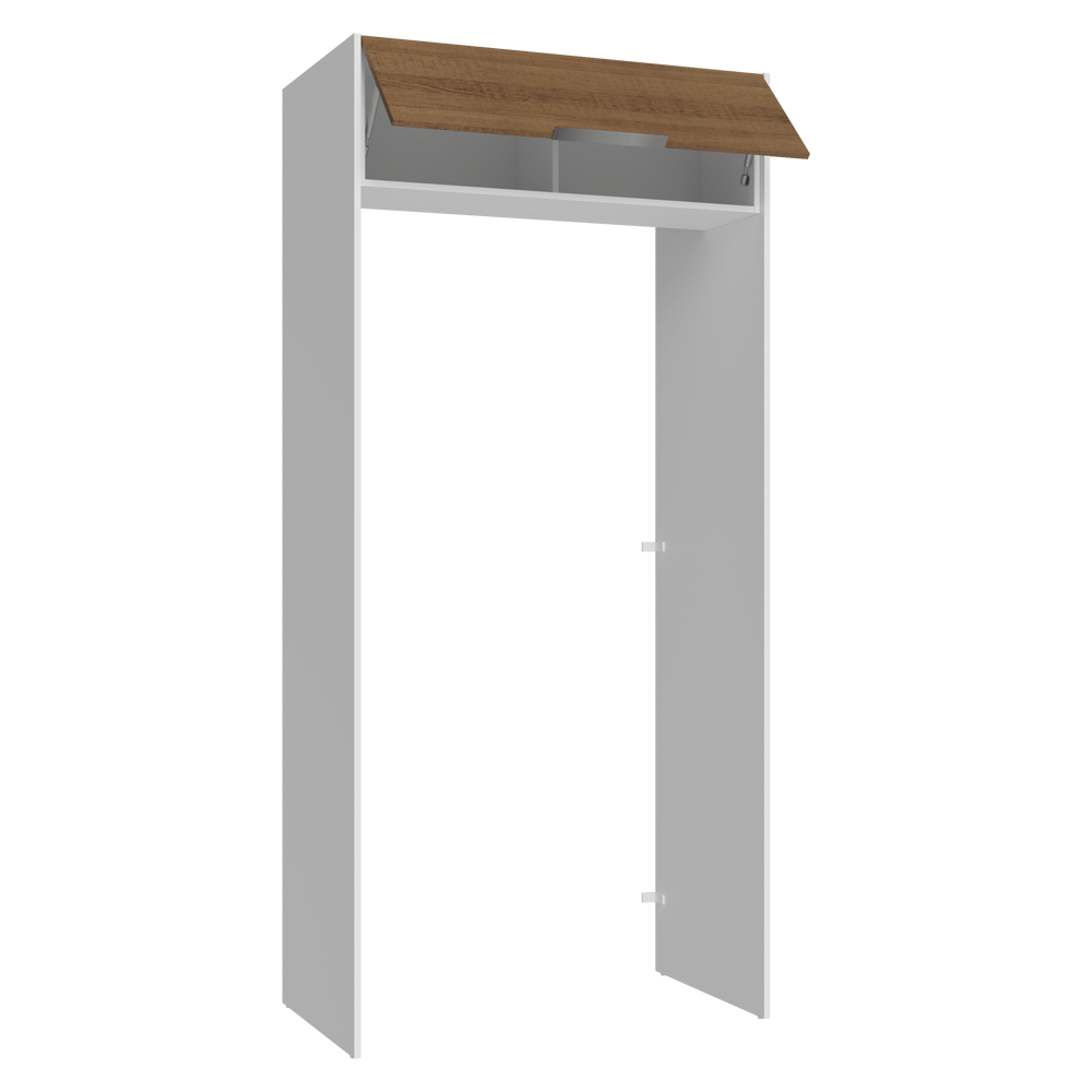 Mueble para empotrar Heladera 103 cm 1 Puerta Abatible Blanco/Marrón Stella Madesa