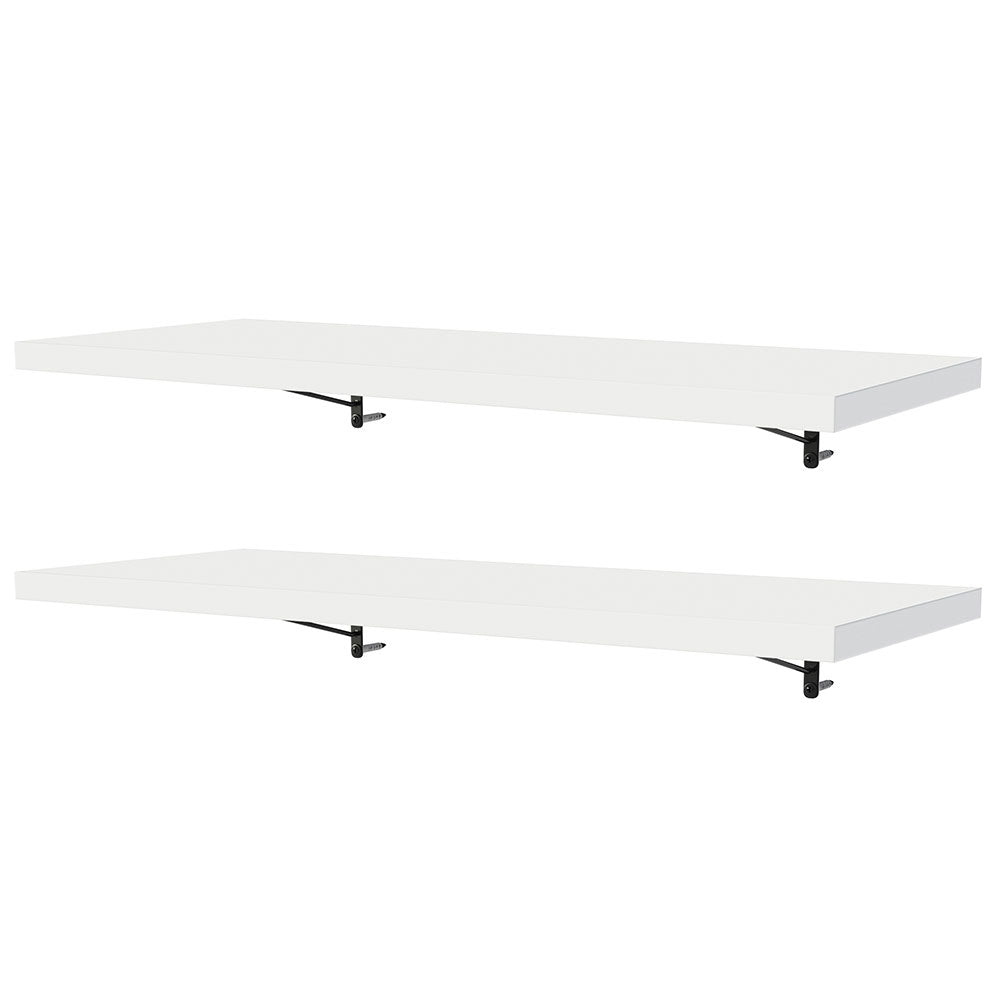 Kit de 2 Estantes de Cocina Flotantes 80 cm con Soportes, Blanco