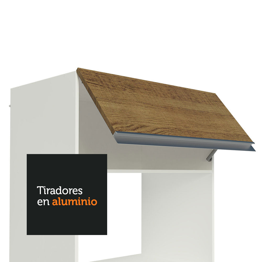Combo completo de Cocina Esquinera Smart 100% MDF 447 cm 17 Puertas 2 Cajones (Con Mesada) Blanco/Marrón Madesa