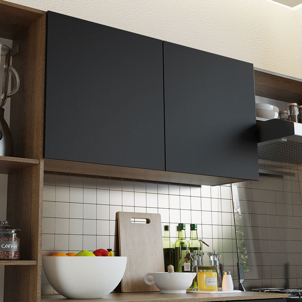Cocina Compacta 180cm Marrón/Negro Easy Madesa