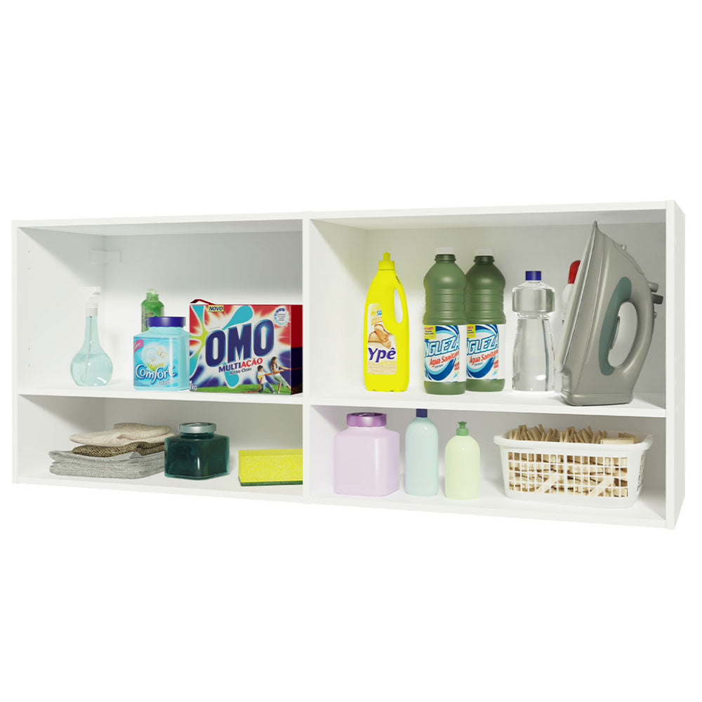 Alacena 120 cm 2 Puetas 2 Nichos Blanco para Lavadero Madesa