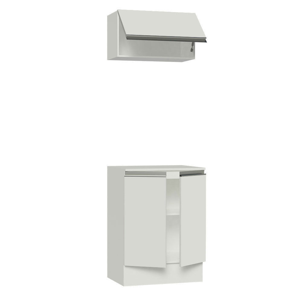 Kit Cocina 60 cm 100% MDF 2 Puertas 1 Abatible Blanco Smart Madesa