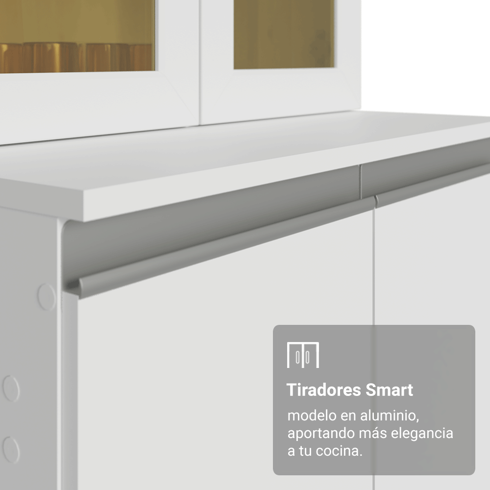 Combo de Cocina 290 cm Smart 100% MDF Blanco 01