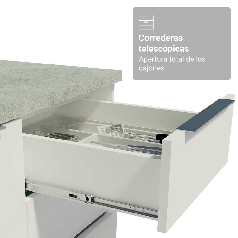Combo completo de Cocina con Cristalero 340 cm Madesa Stella BB 01