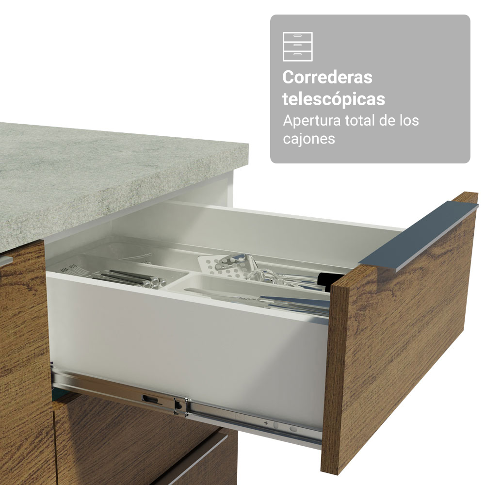 Combo completo de Cocina con Cristalero 340 cm Madesa Stella BM 01