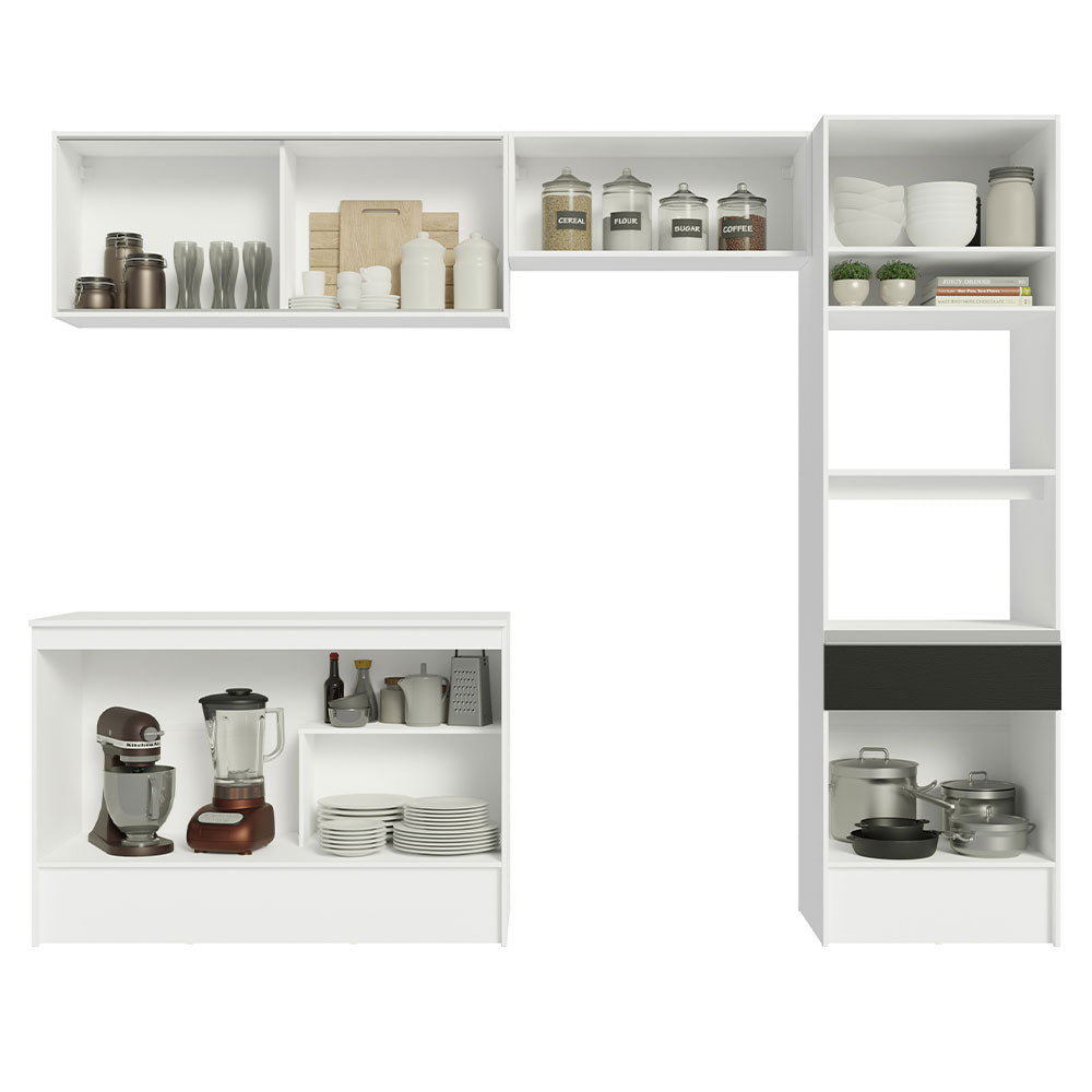 Combo Completo de Cocina 260 cm Blanco/Negro Topazio Madesa 01