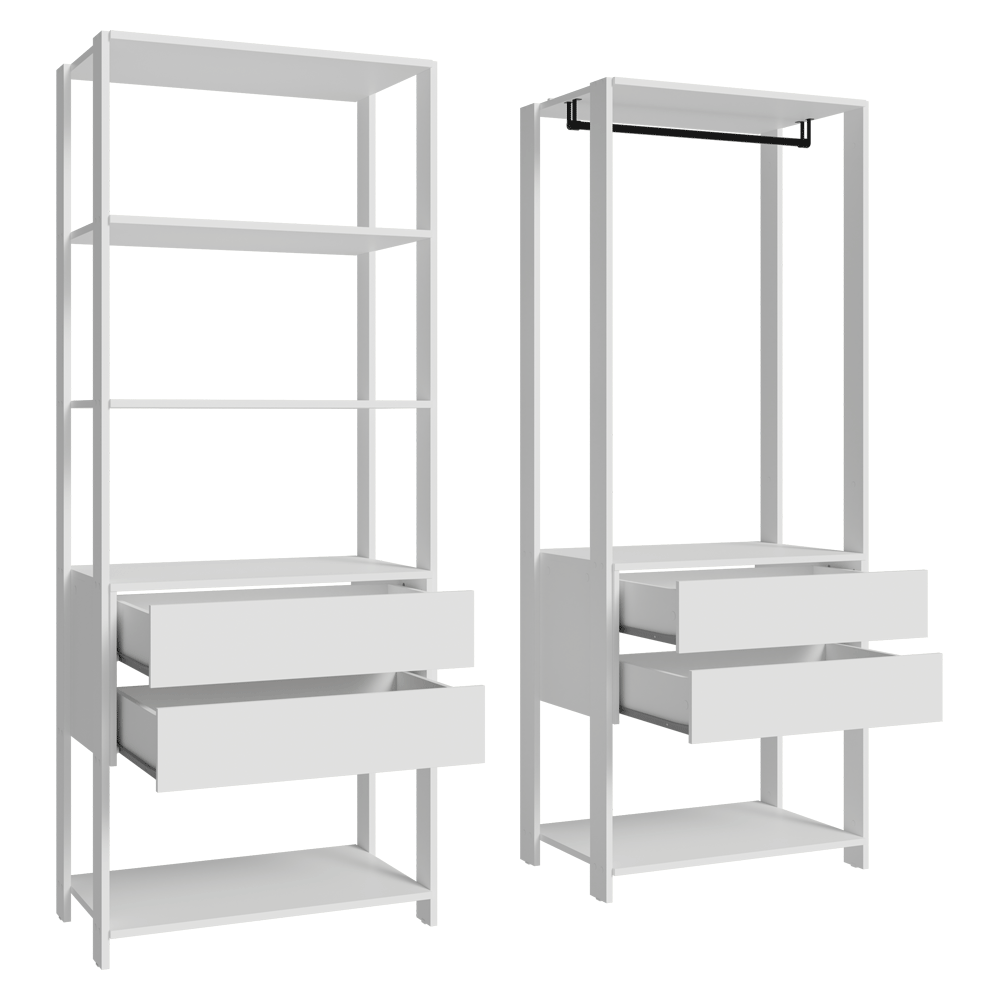 Placard Ropero Modulado 4 Cajones 140 cm Blanco Valencia Madesa