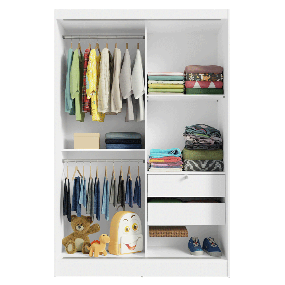 Kit Dormitorio Infantil Madesa Placard y Chifonier 6 Cajones BB 05