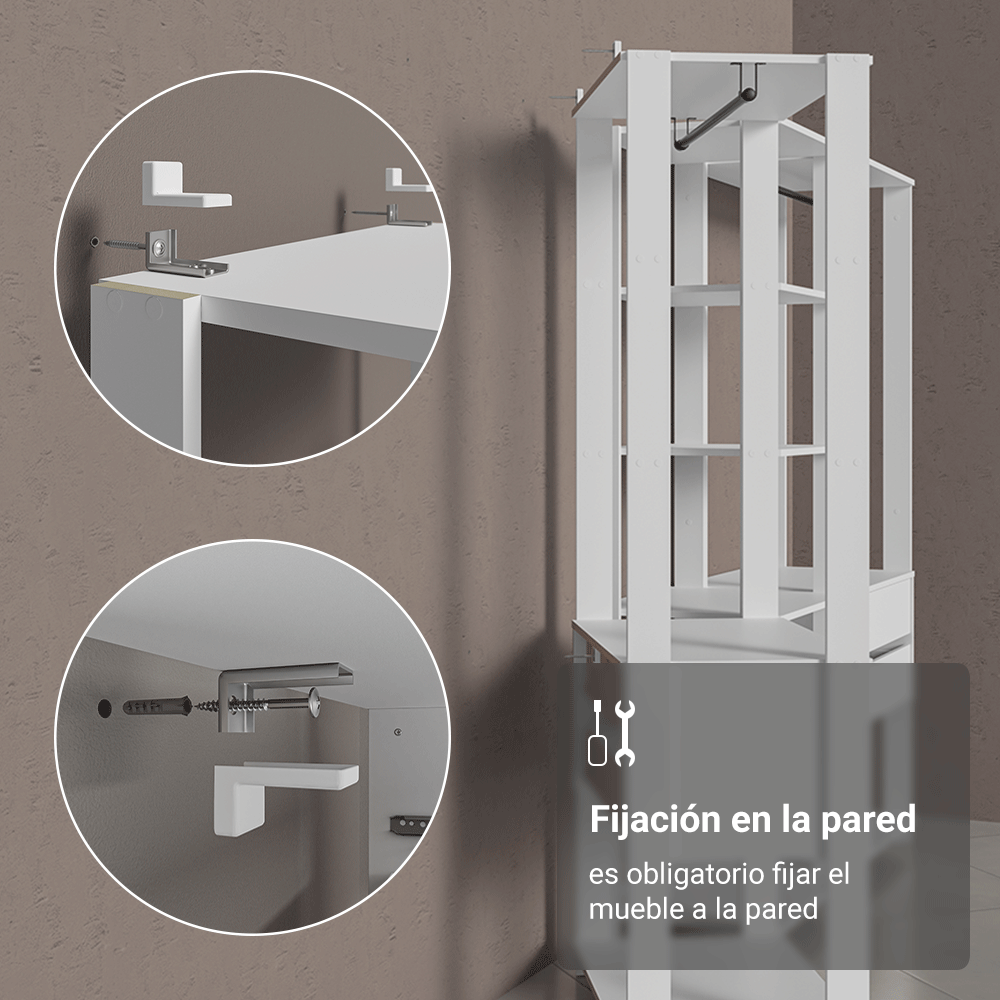 Placard Modulado 199 cm 4 Cajones Valencia Blanco