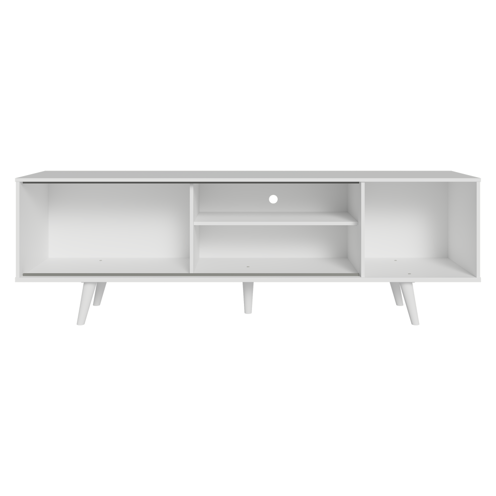 Rack para TV hasta 80 pulgadas, 160 cm, Blanco/Marrón con patas Torino Blanco