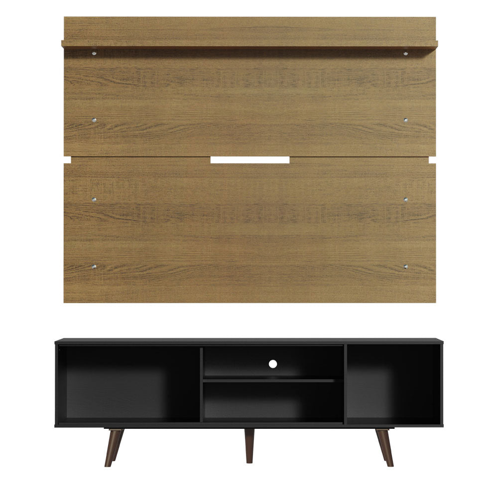 Rack Madesa Dubai con Panel para TV hasta 65 Pulgadas con Patas Negro/Marrón