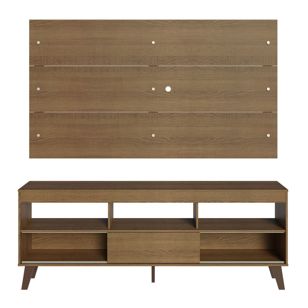Rack con Panel para TV hasta 65 Pulgadas con Patas Marrón Texas Madesa
