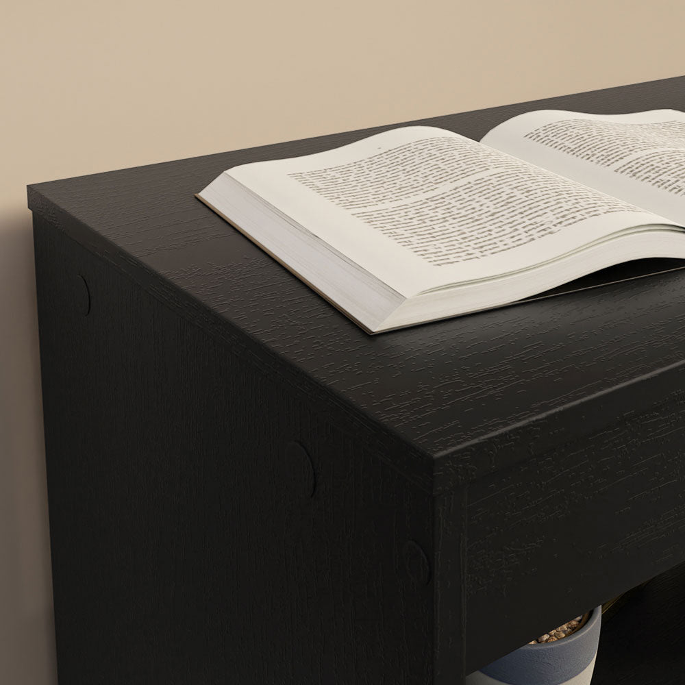 Rack con Panel para TV hasta 65 Pulgadas con Patas Negro Detroit Madesa